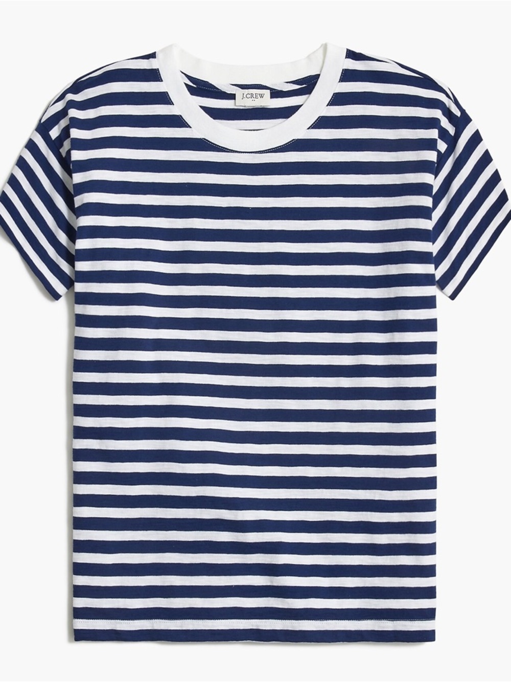 J. Crew Navy & White Striped Short-Sleeve Tee